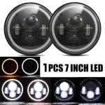 KGF Round HEADLIGHT 7 Inch LED Headlight (KGF HEADLIGHT)  HP-HLD-12V- 45Watt HiLo beam Angel Eye with DRL 6500LM-IP68 for Motorcycle /Jeep